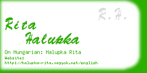 rita halupka business card